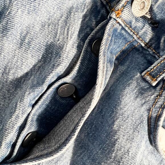 Levi's Wedgie Straight Jeans Womens 29 Button Fly Short Stretch Ankle Premium - Picture 10 of 10